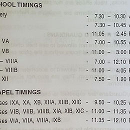 School Timings for Academic Session 2024-25