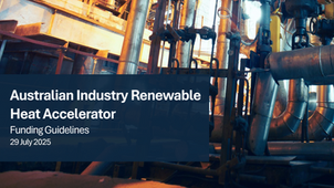 Australian Industry Renewable Heat Accelerator funding now open for applications!