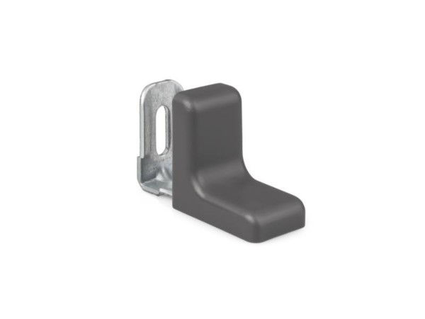 Kątownik meblowy metalowy z plastikową osłonką antracyt 100szt