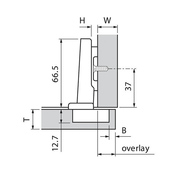 Miniatura: Zawias CLIP top 120° do podnośnika Aventos HF 70T5550.TL