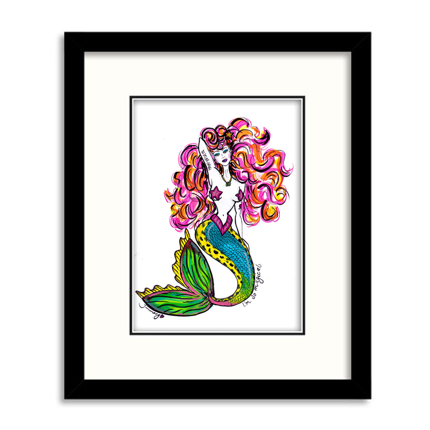 Rainbow Punk Merbabe Art Print