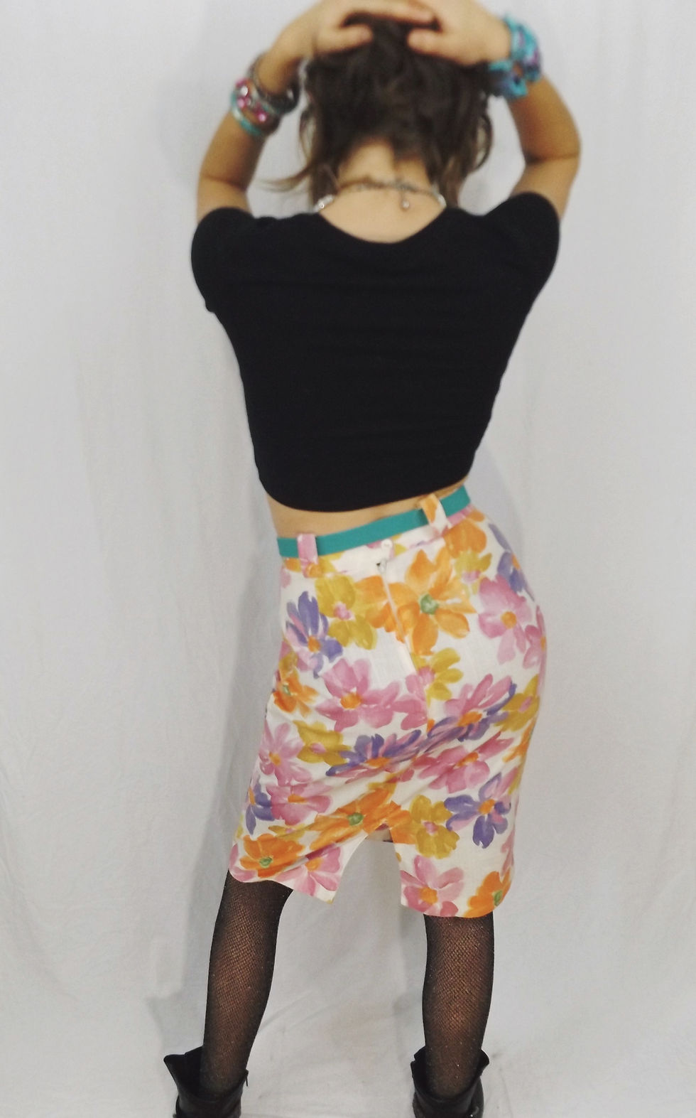 Thumbnail: 70’s-Inspo Warm Floral Wool-Blend Pencil Skirt