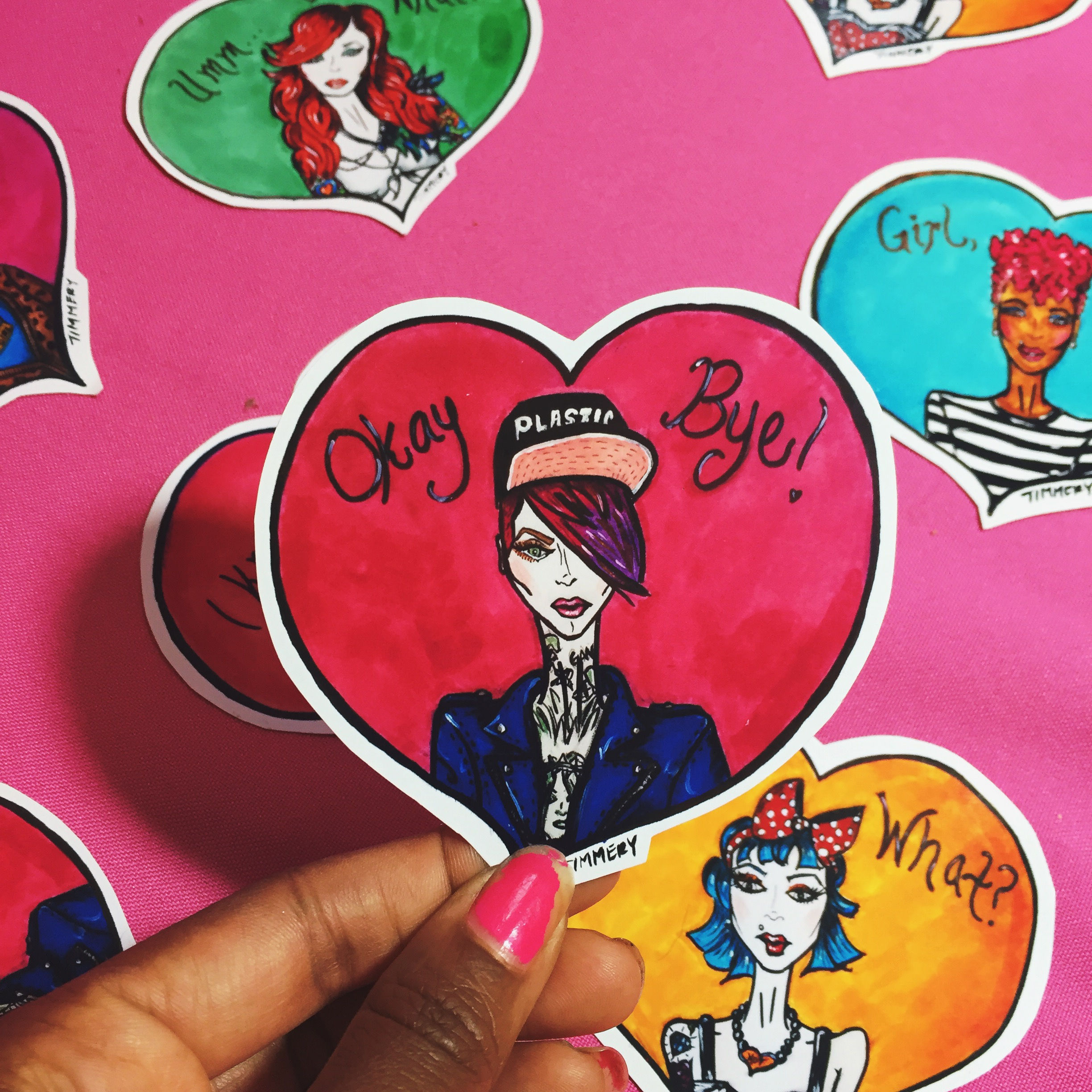 Okay, Bye! Illustrated Jeffree Star Heart Sticker