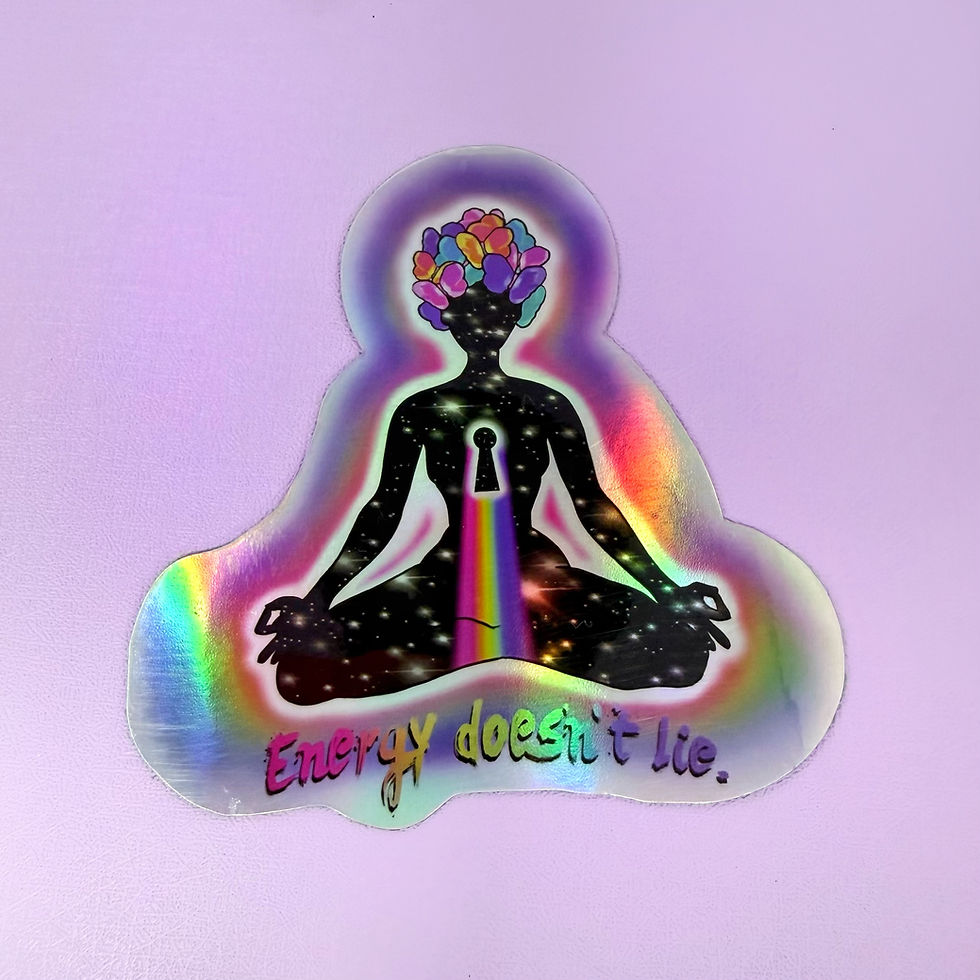 Thumbnail: Energy Doesn’t Lie | Holographic Vinyl Die Cut Sticker