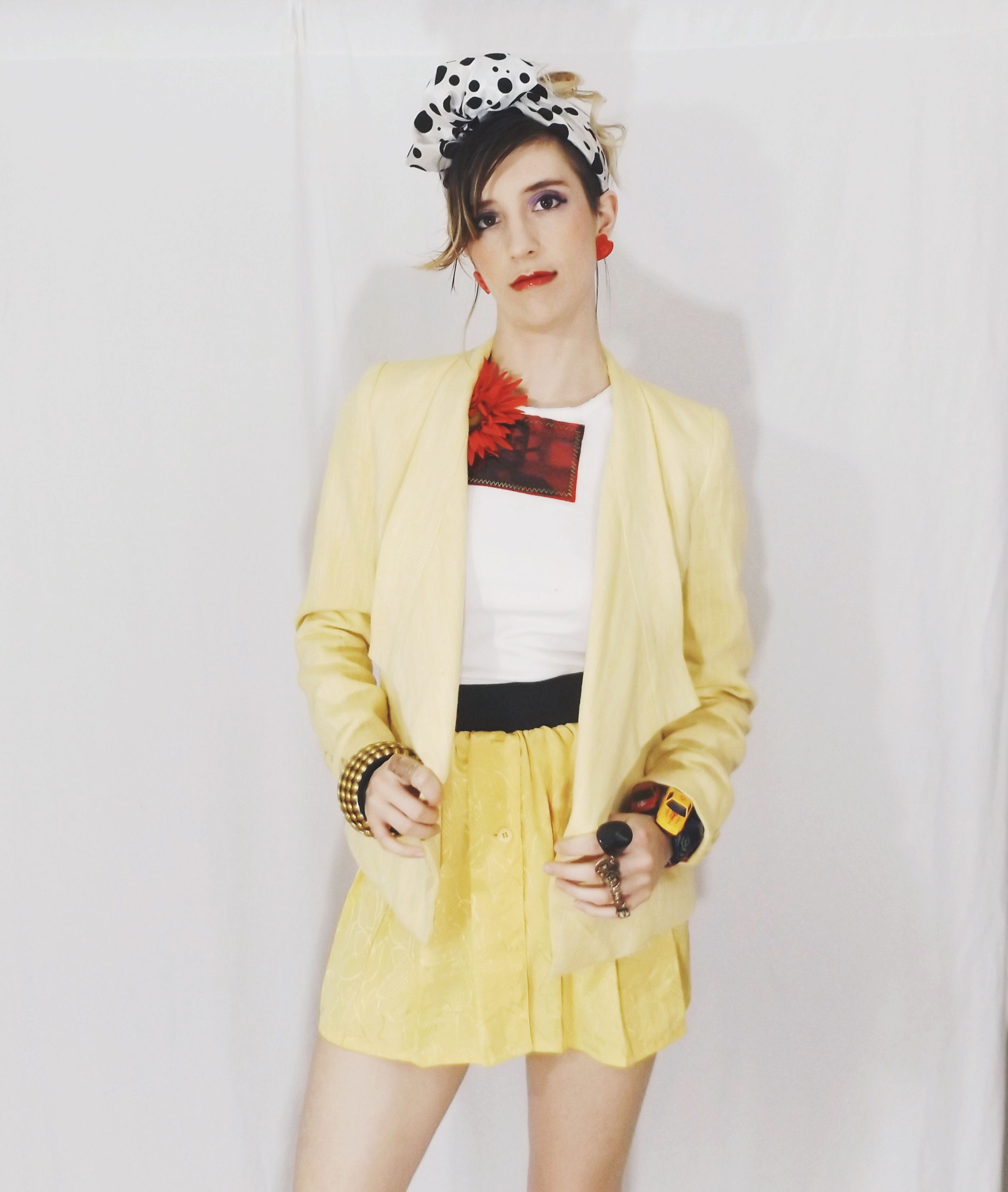 Vintage Banana Yellow Tweed Blazer