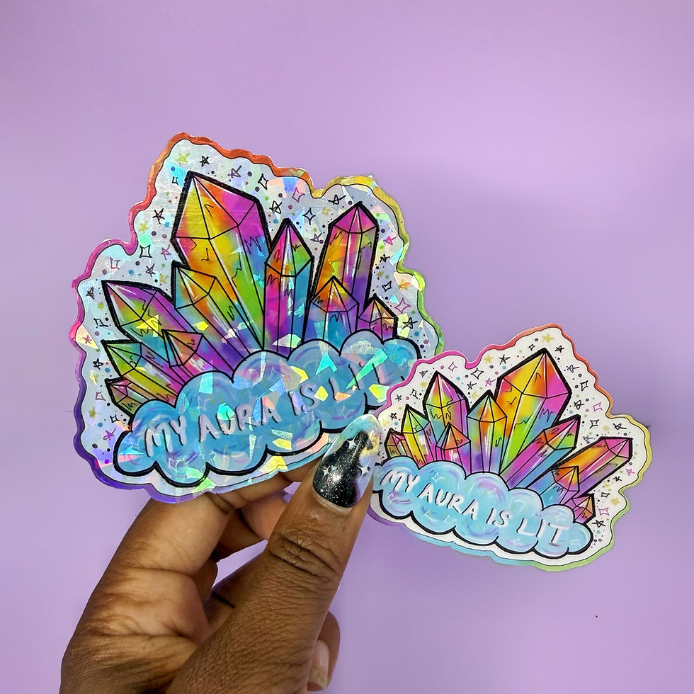 Thumbnail: My Aura Is Lit | Holographic Vinyl Die Cut Sticker
