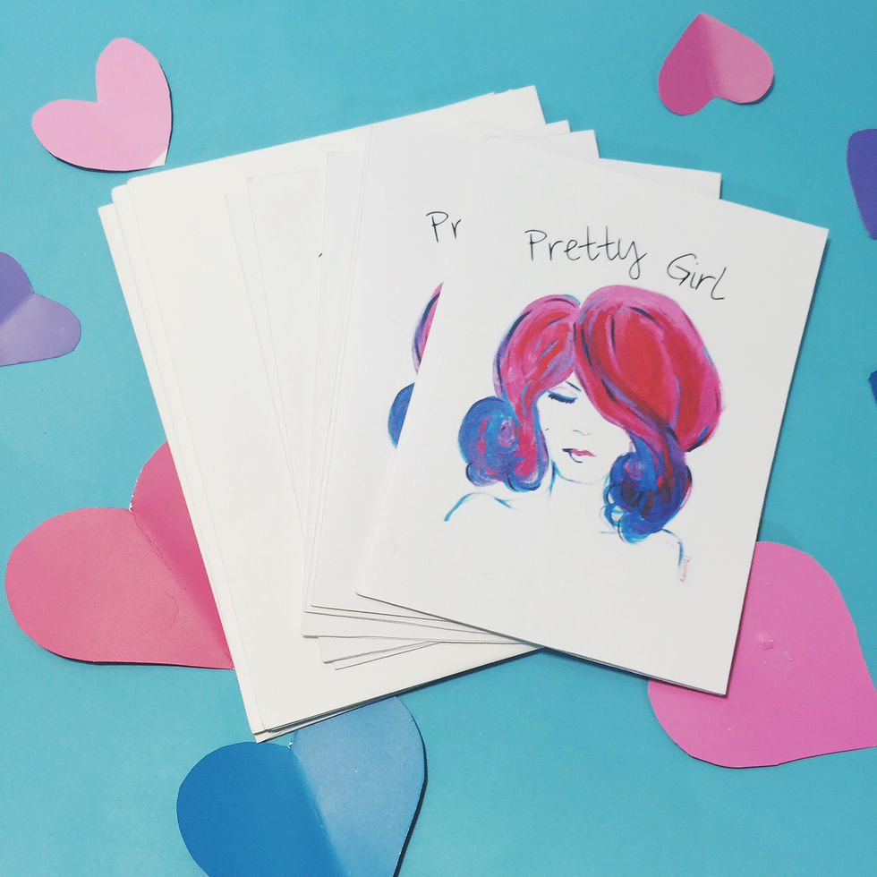 Thumbnail: Pretty Girl Blank Note Card Stationary Set w/text