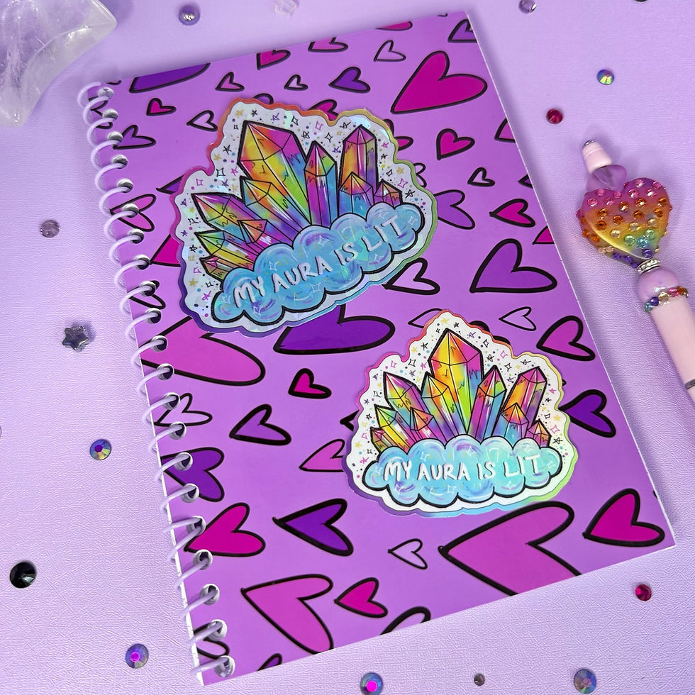 Thumbnail: My Aura Is Lit | Holographic Vinyl Die Cut Sticker