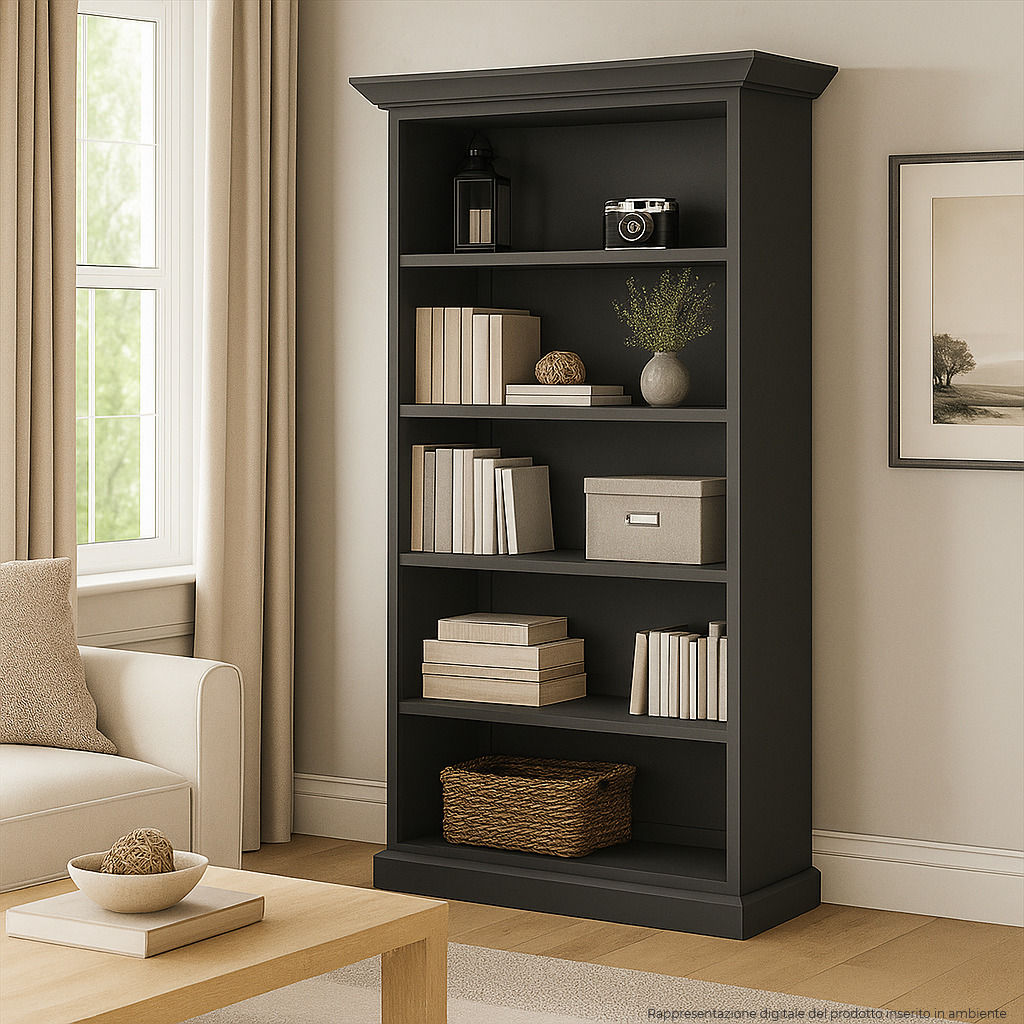 Libreria in pino massello a 5 vani