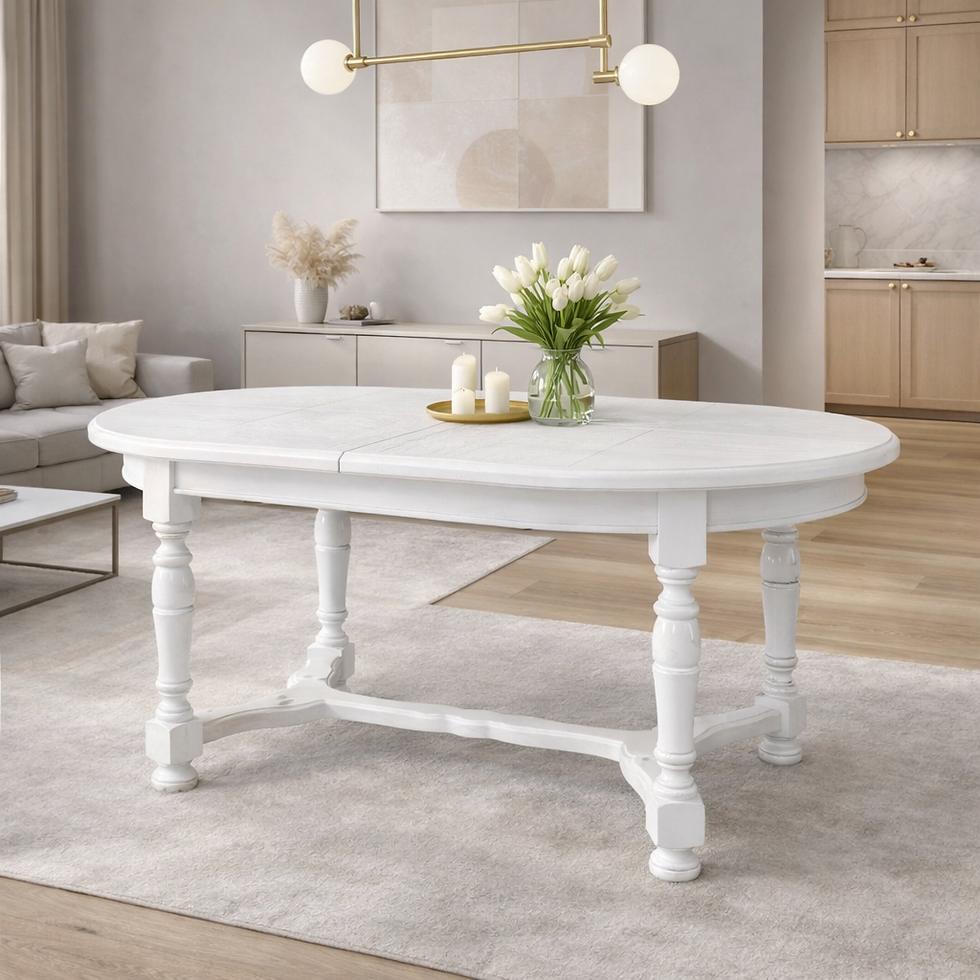 IMMAGINE AI | Tavolo ovale allungabile in rovere massello