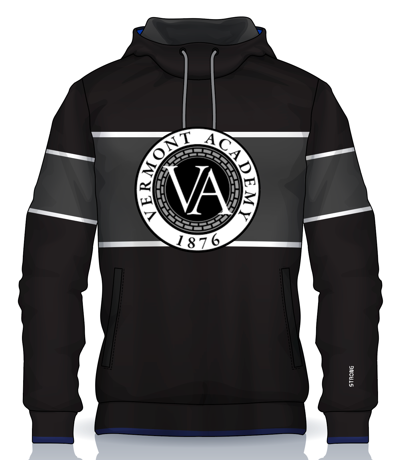 VA Retro Black on Black Hoodie