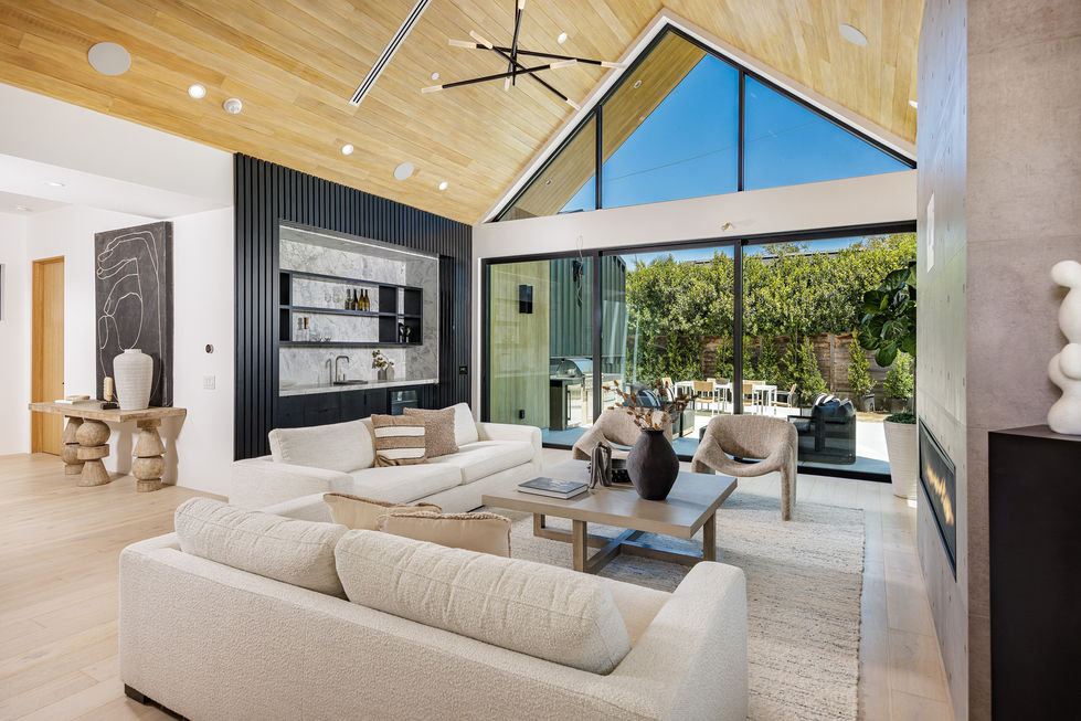 a living room with a couch and a coffee table
