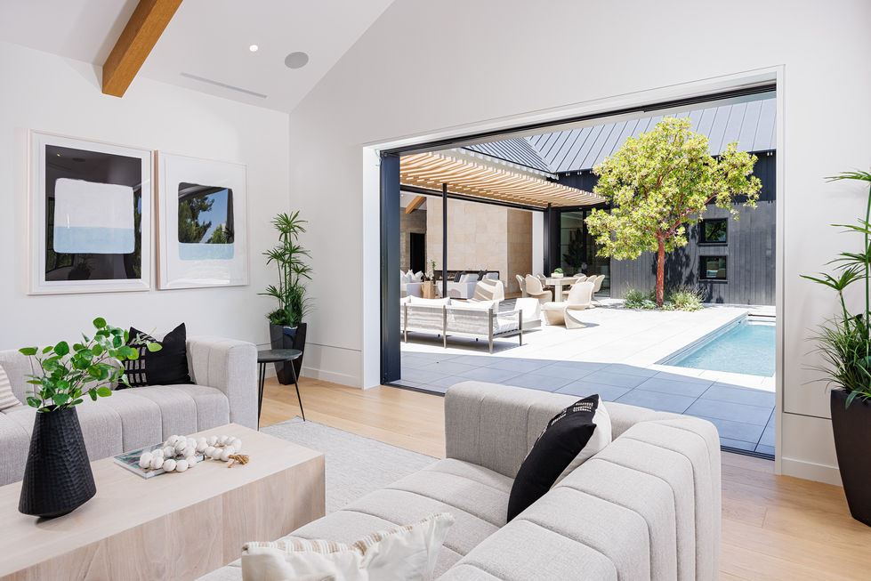 a living room with a couch and a coffee table