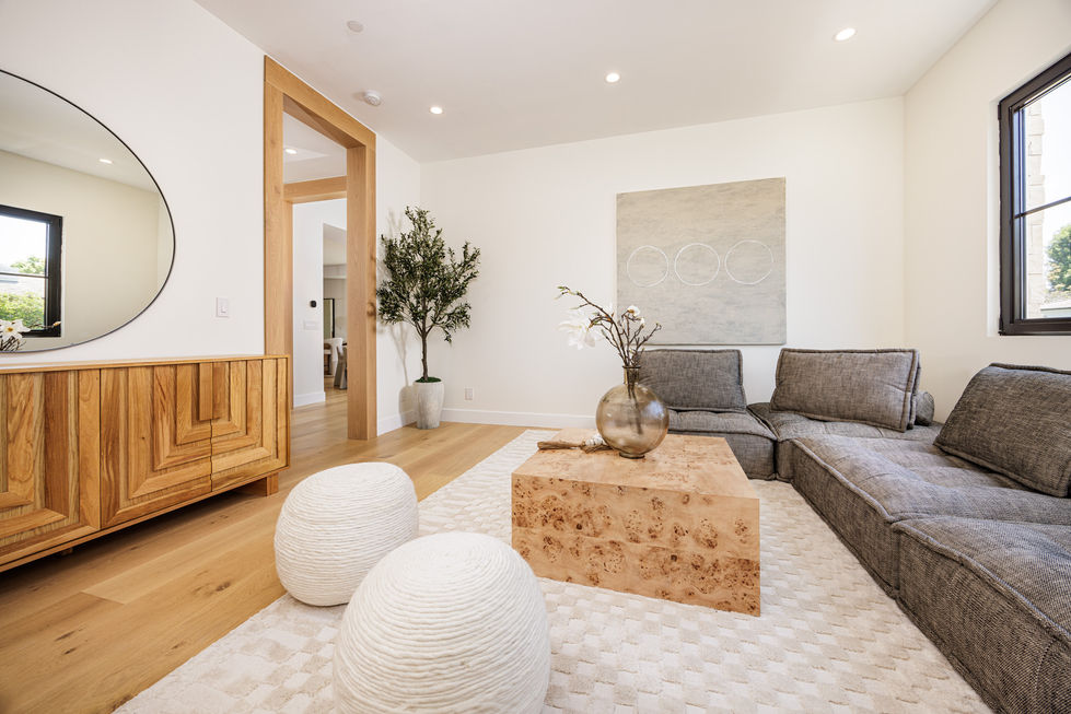 a living room with a couch and a coffee table