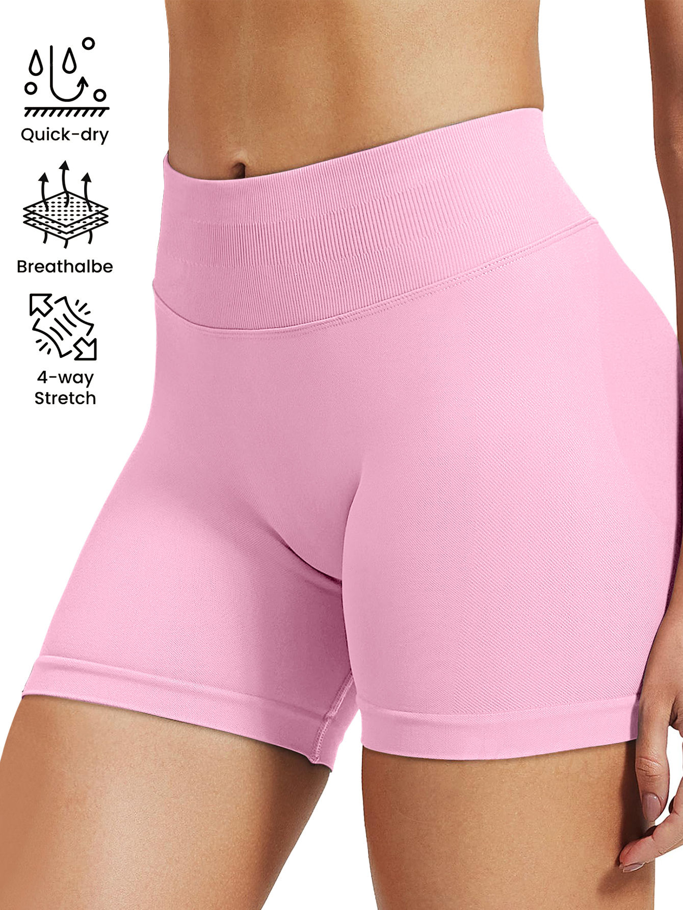 🌸 Luna Short — Cintura Alta Peach Lift