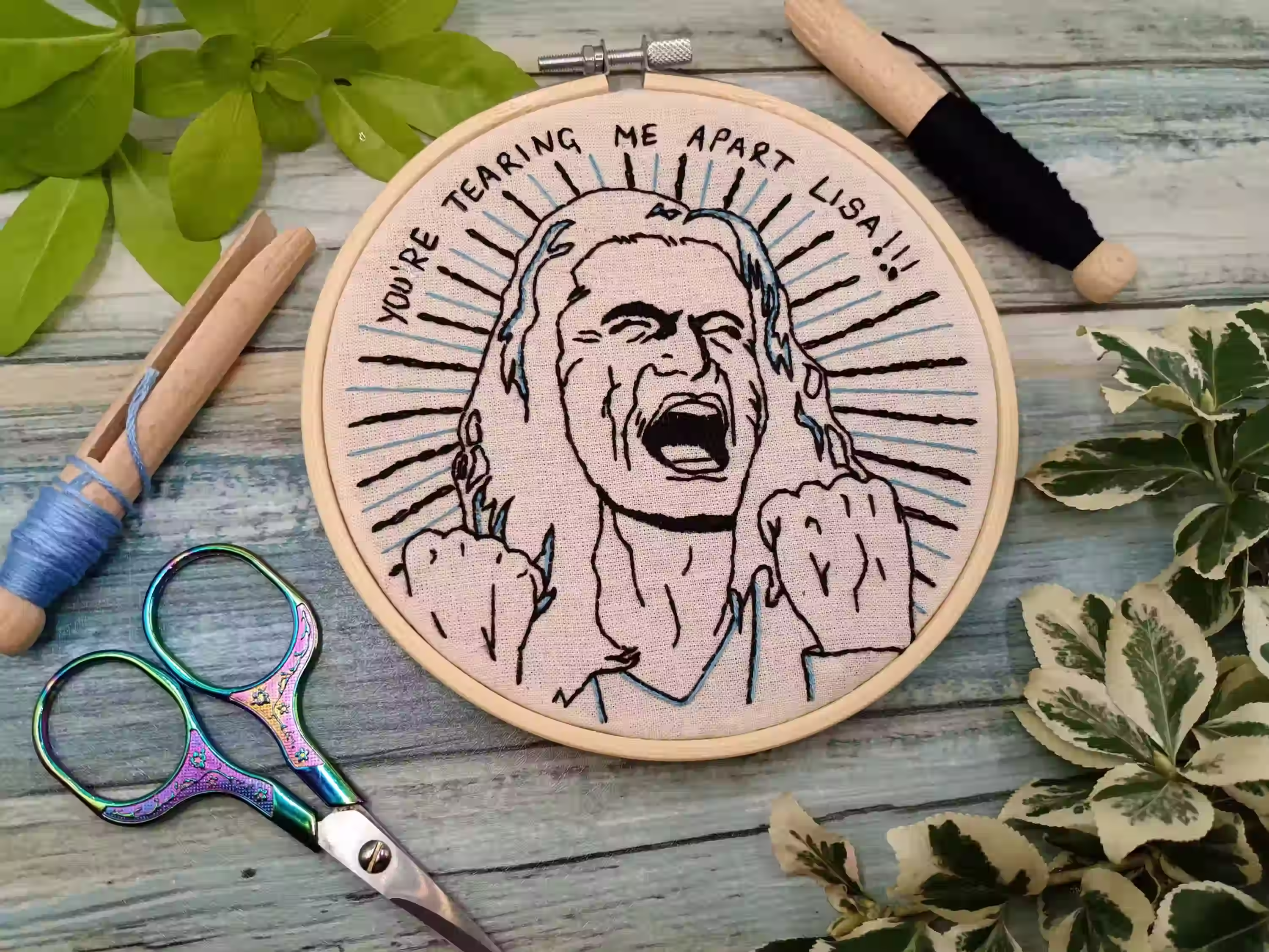 The Room, Tommy Wiseau cult classic movie embroidery kit