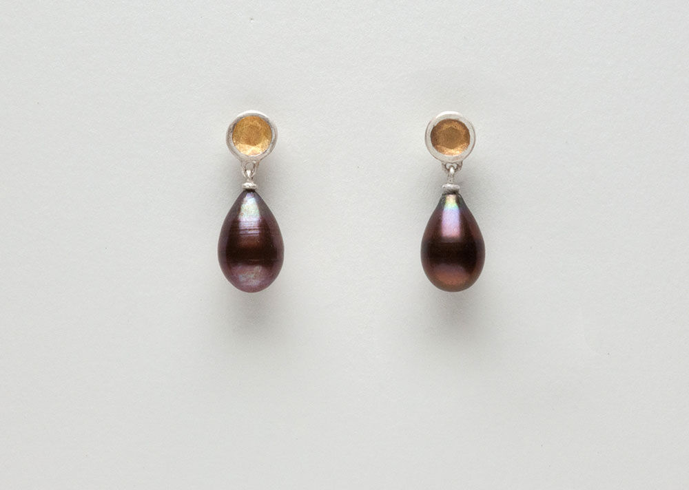 Peacock Pearl Drop Earrings