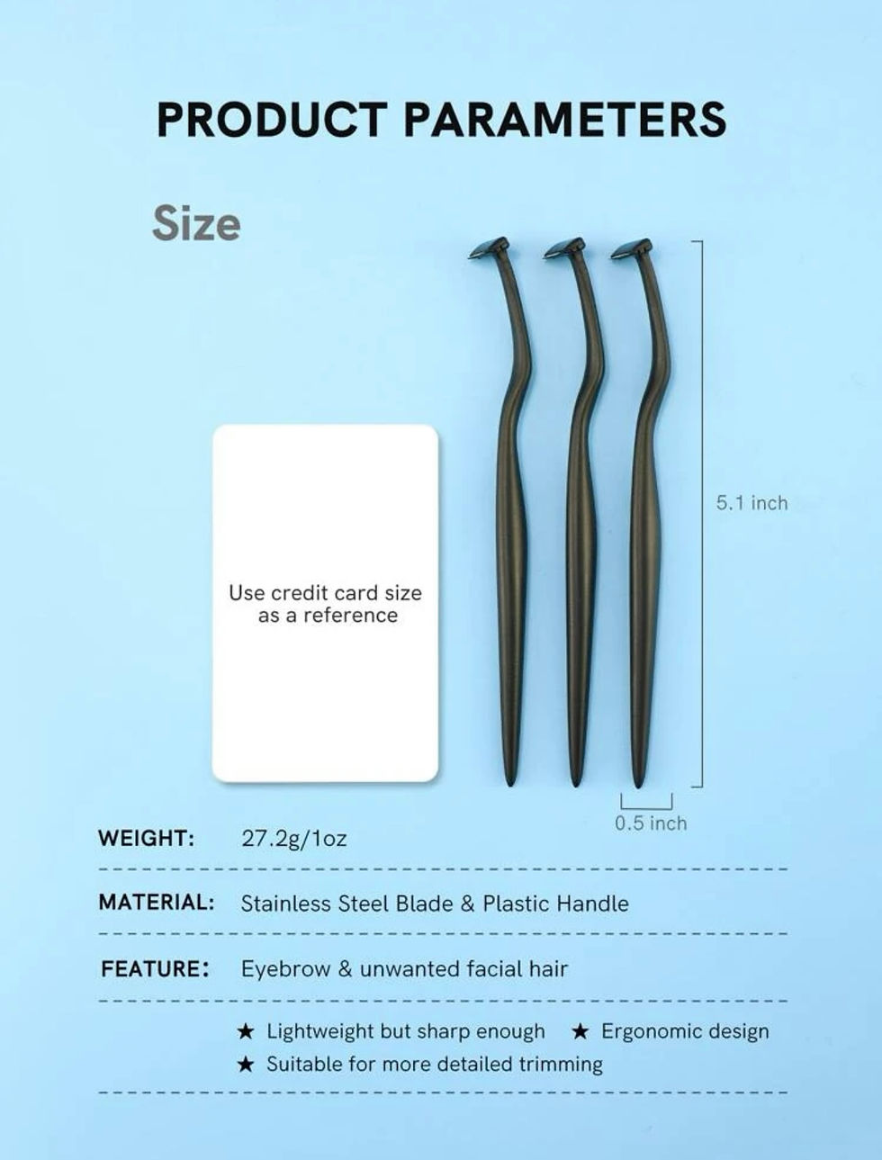 Thumbnail: 3pc t-knife brow razer 
