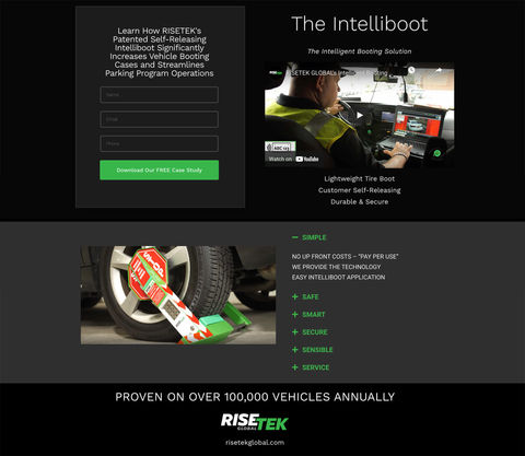 RISETEK Global Intelliboot Lead Capture Page