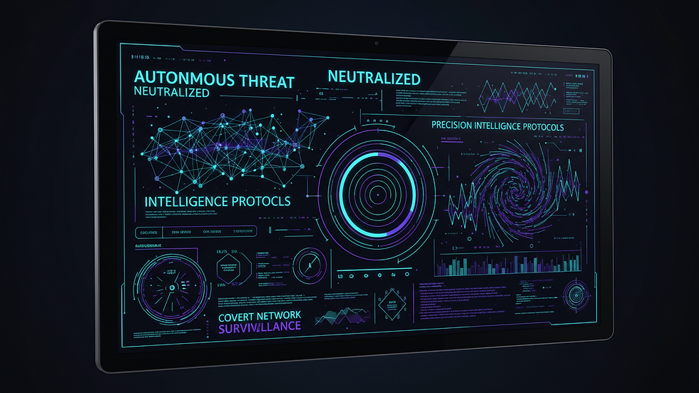 Close-up view of a computer screen displaying real-time security analytics dashboard