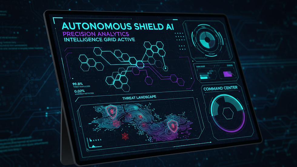 Close-up view of a digital dashboard displaying AI security analytics