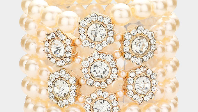 Pearls and Rhinestone Bracelet
