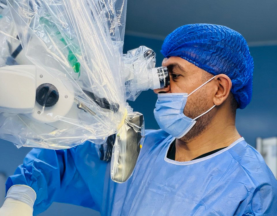 MISS spine surgery using microscope for better visulization and lighting during cervical spine surgery