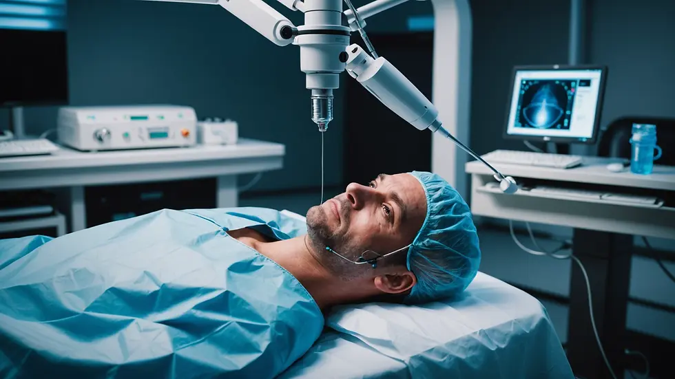Close-up view of a surgical setup ready for a laser circumcision procedure