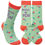 Thumbnail: Pastel green socks with "Believe in You" and flowers