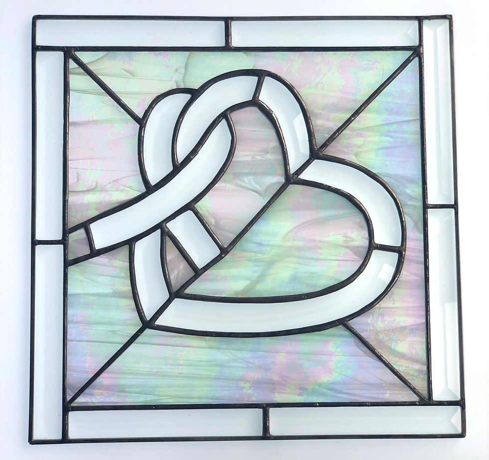 Stained glass heart knot design