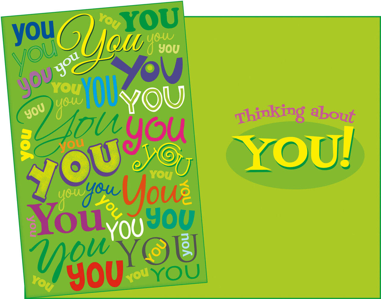 Colorful birthday card: Thinking of YOU