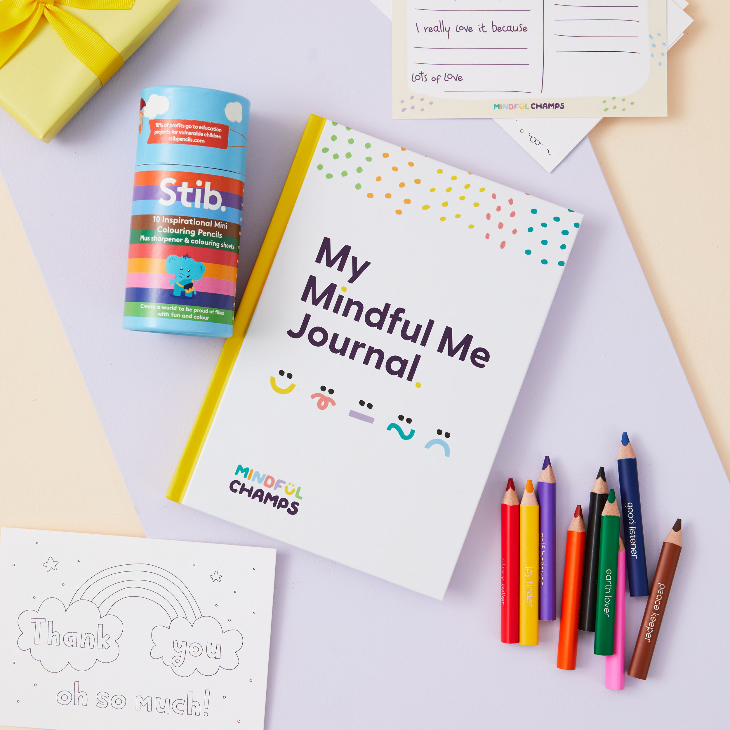 My Mindful Me Journal: kids' diary, colored pencils, washi tape