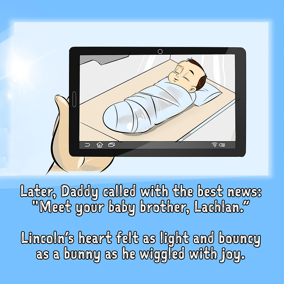 Tablet shows swaddled baby
