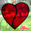 Thumbnail: Red stained glass heart window hanging