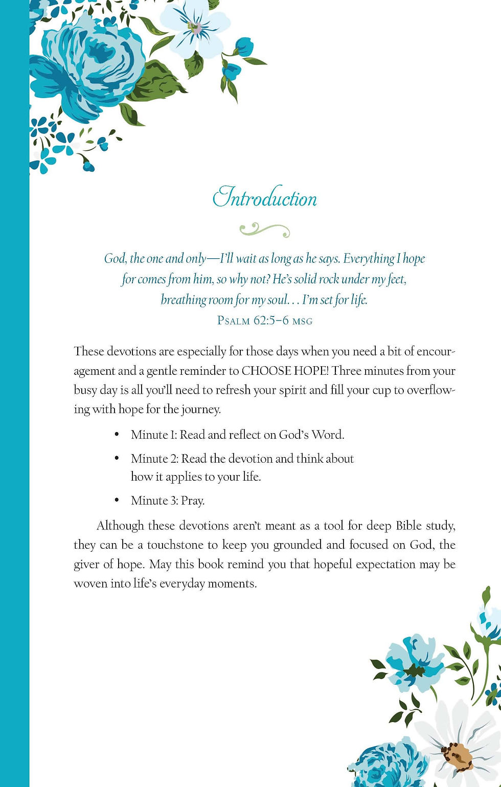 Floral introduction page;  text visible