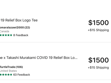 Supreme x Takashi Murakami COVID-19 Tees Now Listed on Resale Sites as High as $1,500