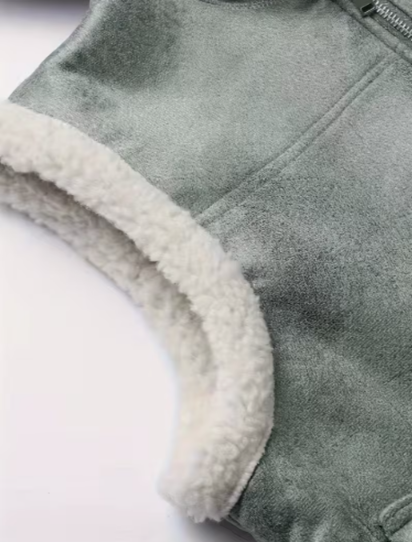 Thumbnail: Men's Hooded Vest with Faux Fur Lining | Thick, Lined, Stylish Outerwear; Warm 