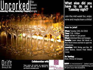 Next Uncorked Old World vs New World Tues 13th Oct. Book now!