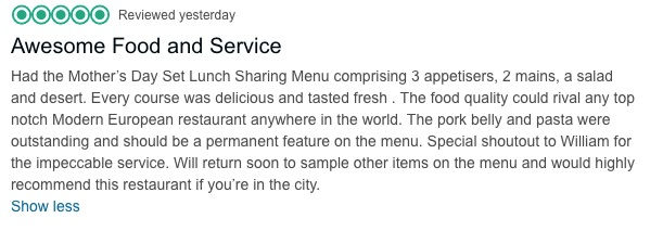 Drift Dining and Bar tripadvisor review
