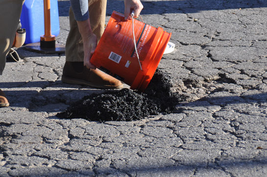pothole patching product demonstration