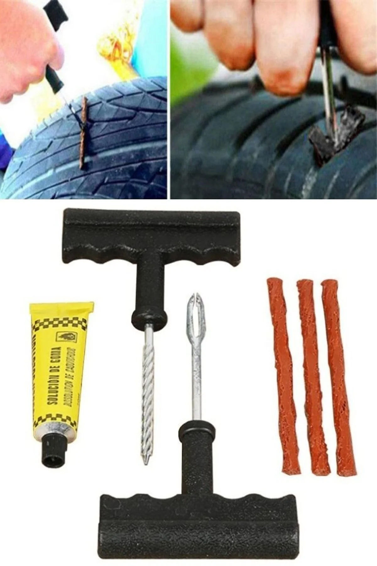 Motosiklet ve Otomobil Lastik Tamir Kiti – 6 Parça Set