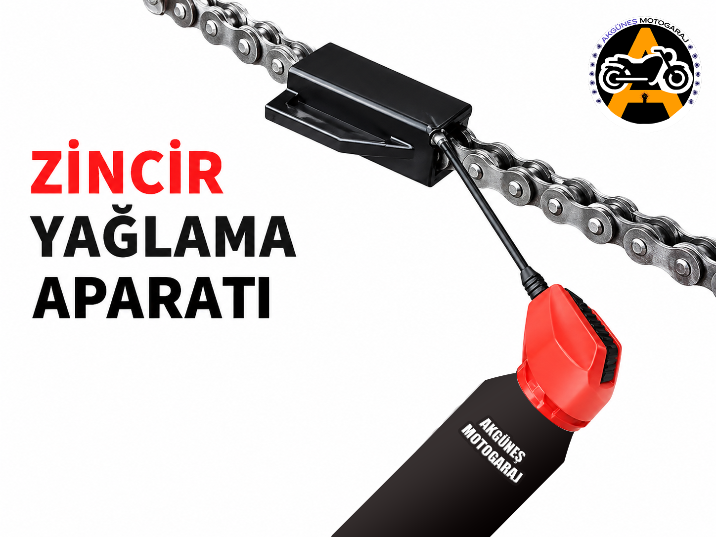 Motosiklet Zincir Yağlama Aparatı – Evrensel Uyumlu, Tüm Zincirlere Uygun Zincir