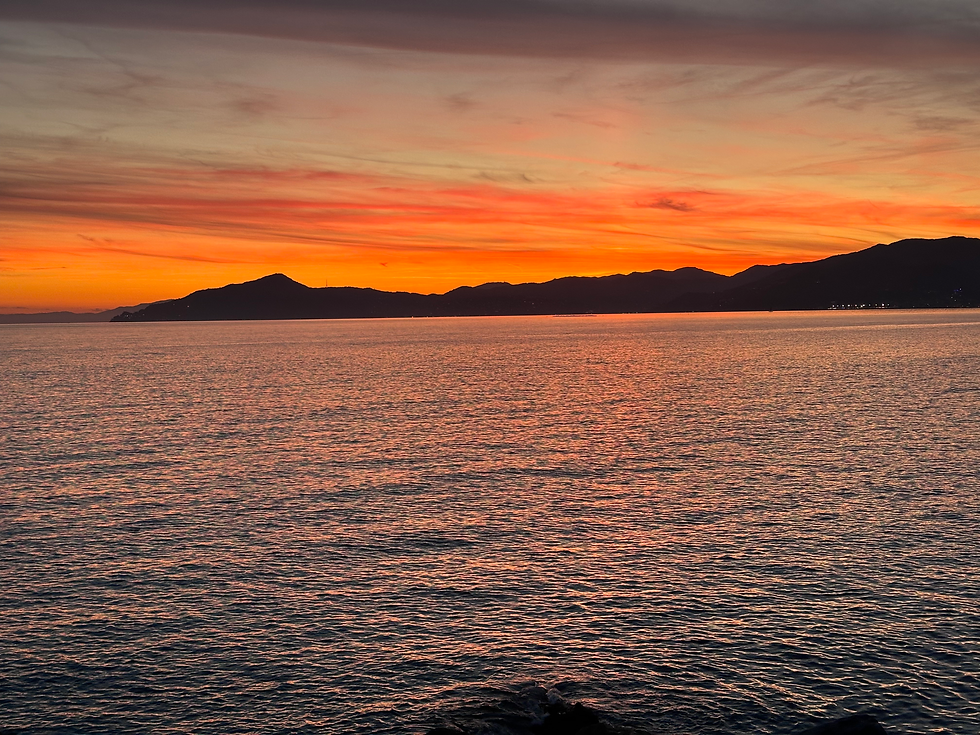A reflective sunset in Italy