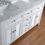 Thumbnail: Genevieve 60" White Double Vanity & Shutter Double Doors Dual Sinks
