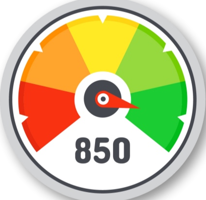 A meter showing excellent credit score