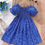 Thumbnail: Young Girl Ditsy Floral Print Puff Sleeve Shirred Dress