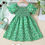 Thumbnail: Young Girl Ditsy Floral Print Puff Sleeve Shirred Dress