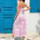 Thumbnail: Women's Floral Allover Print Spaghetti Strap Slit Pink Dress