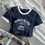 Thumbnail: EZwear Letter Graphic Contrast Trim Tee