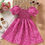 Thumbnail: Young Girl Ditsy Floral Print Puff Sleeve Shirred Dress